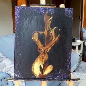 Textured acrylic abstract painting